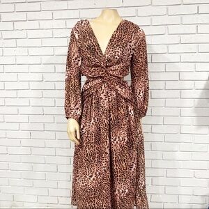 Ranna Gill Women’s Animal-Print Cut-Out Midi Dress